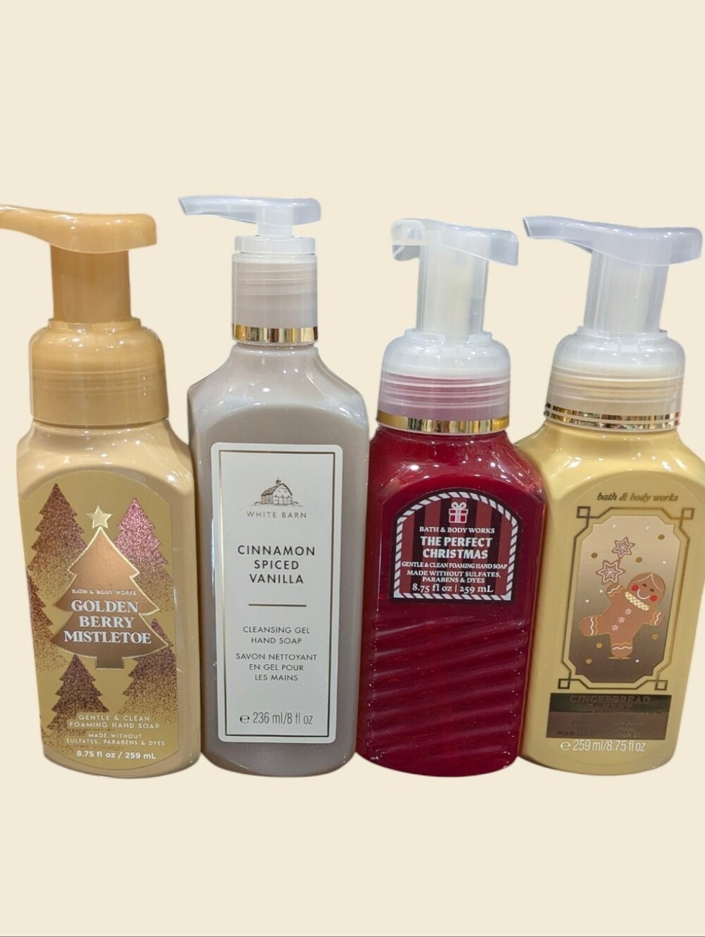 NEW Bath and Body Works 4-Piece Christmas & Winter Hand Soap Collection